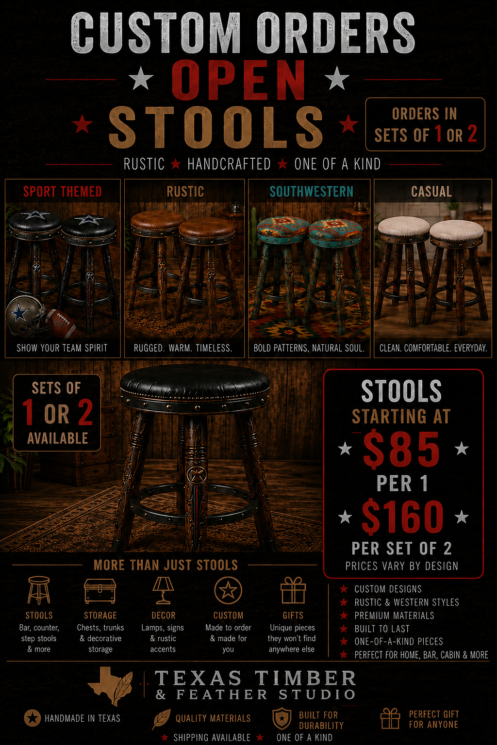 Custom Handcrafted Stools