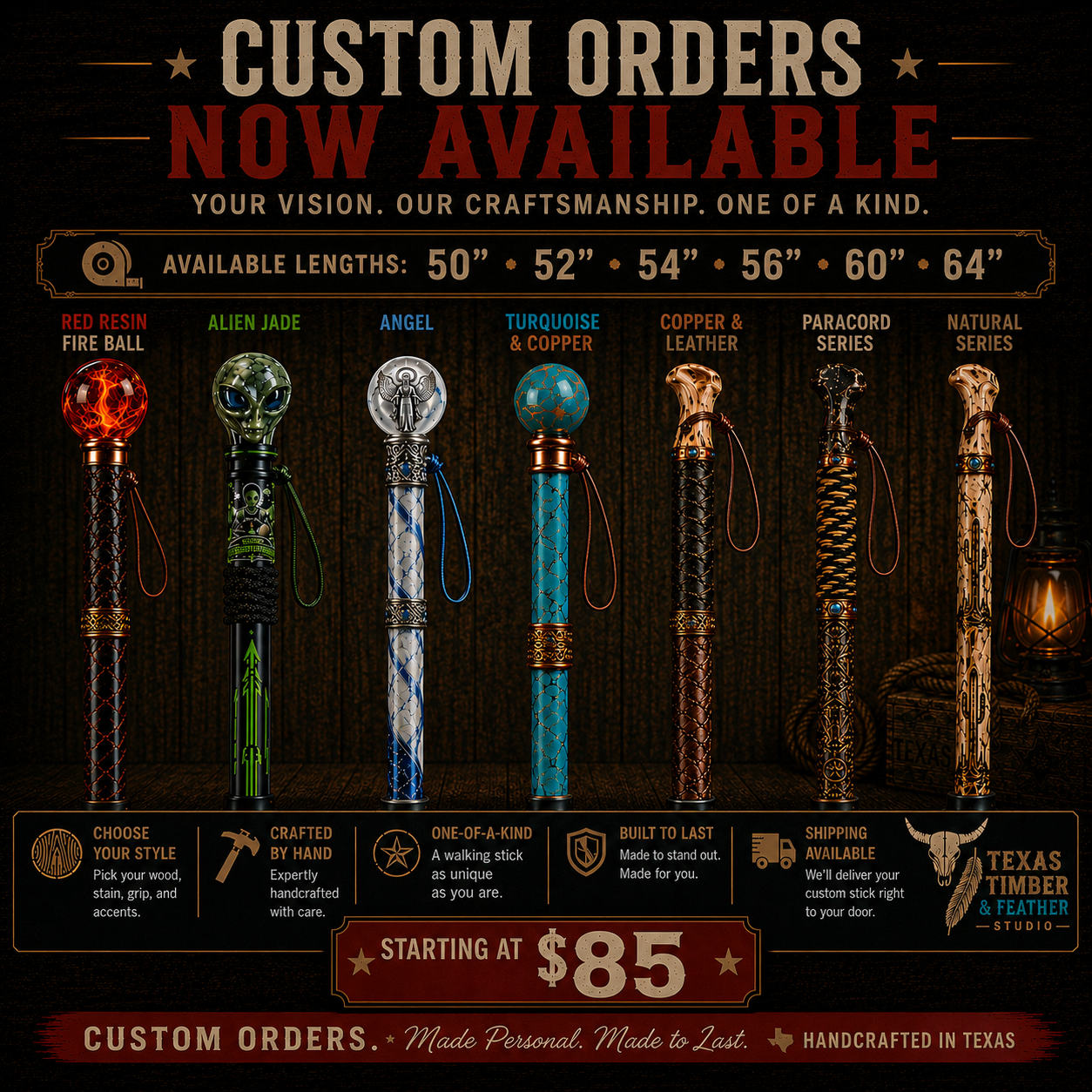 Handcrafted Walking Sticks